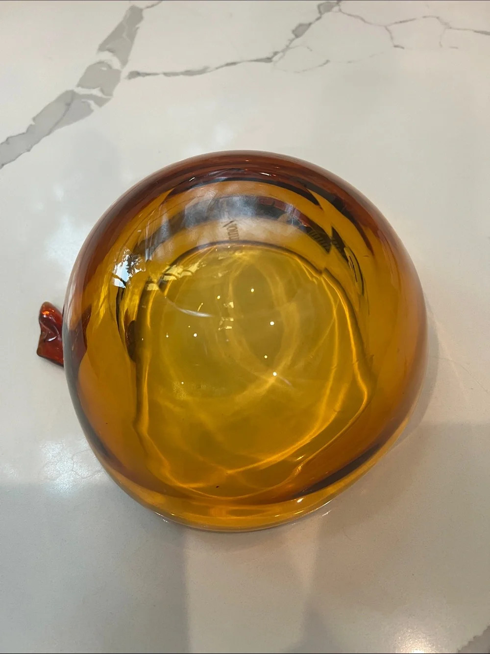 Shannon Crystal Thick Amber Glass Vase Bowl